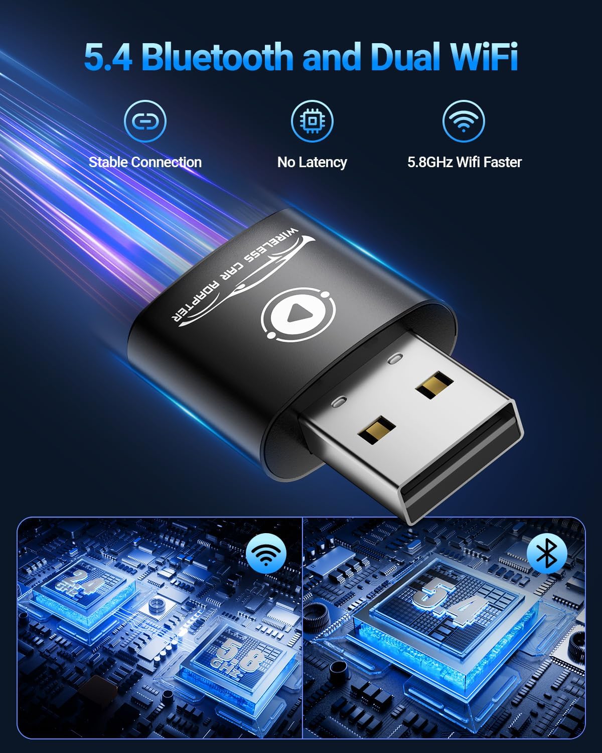 vnilrgle Adaptador inalámbrico CarPlay para Apple iPhone. - Imagen 3