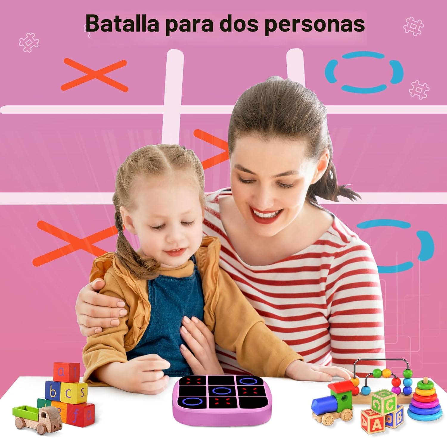 Juego de Tic-Tac-Toe Bolt, consola de juegos de rompecabezas portátil 4 en 1. - Imagen 6