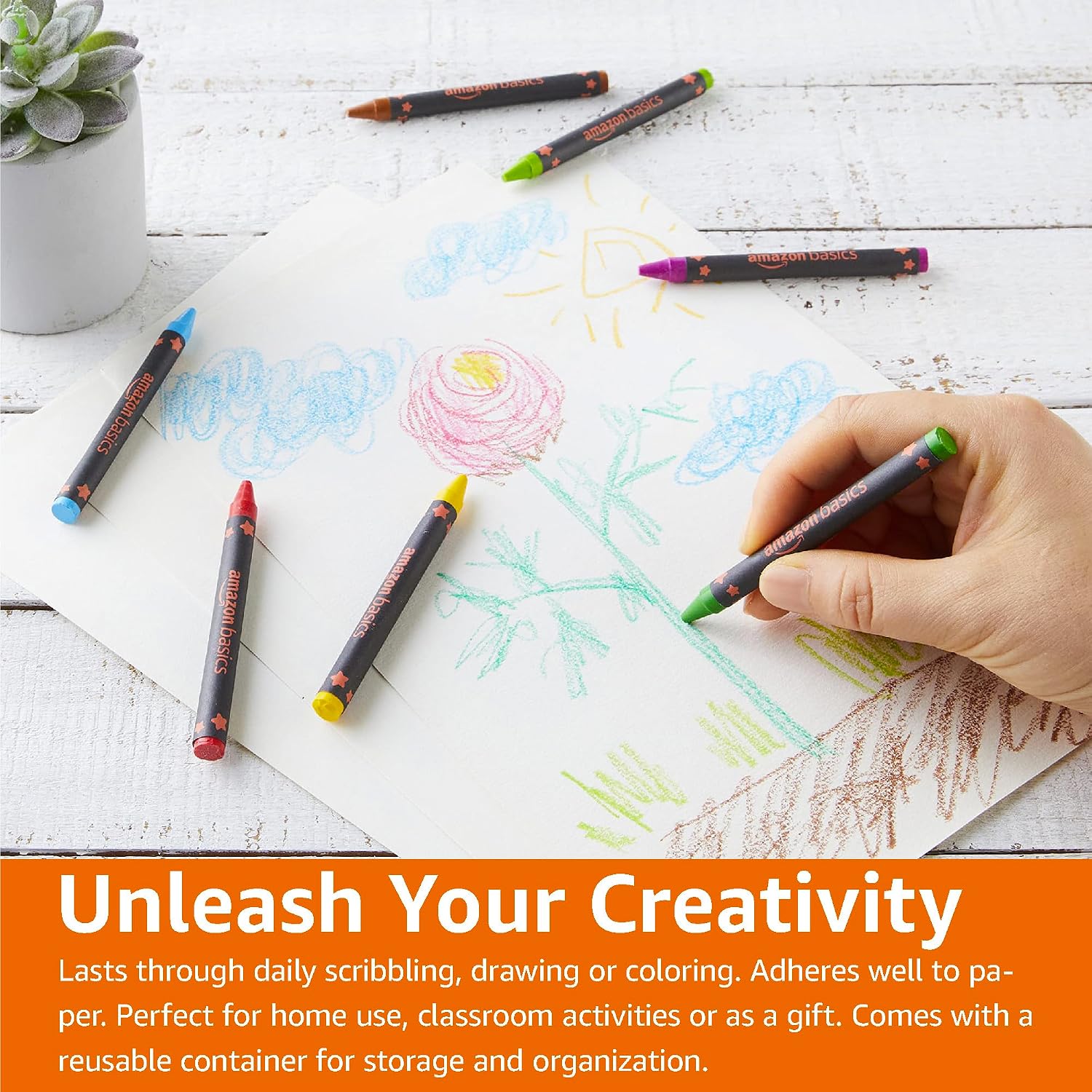 Amazon Basics - Crayones con sacapuntas, 64 unidades. - Imagen 4