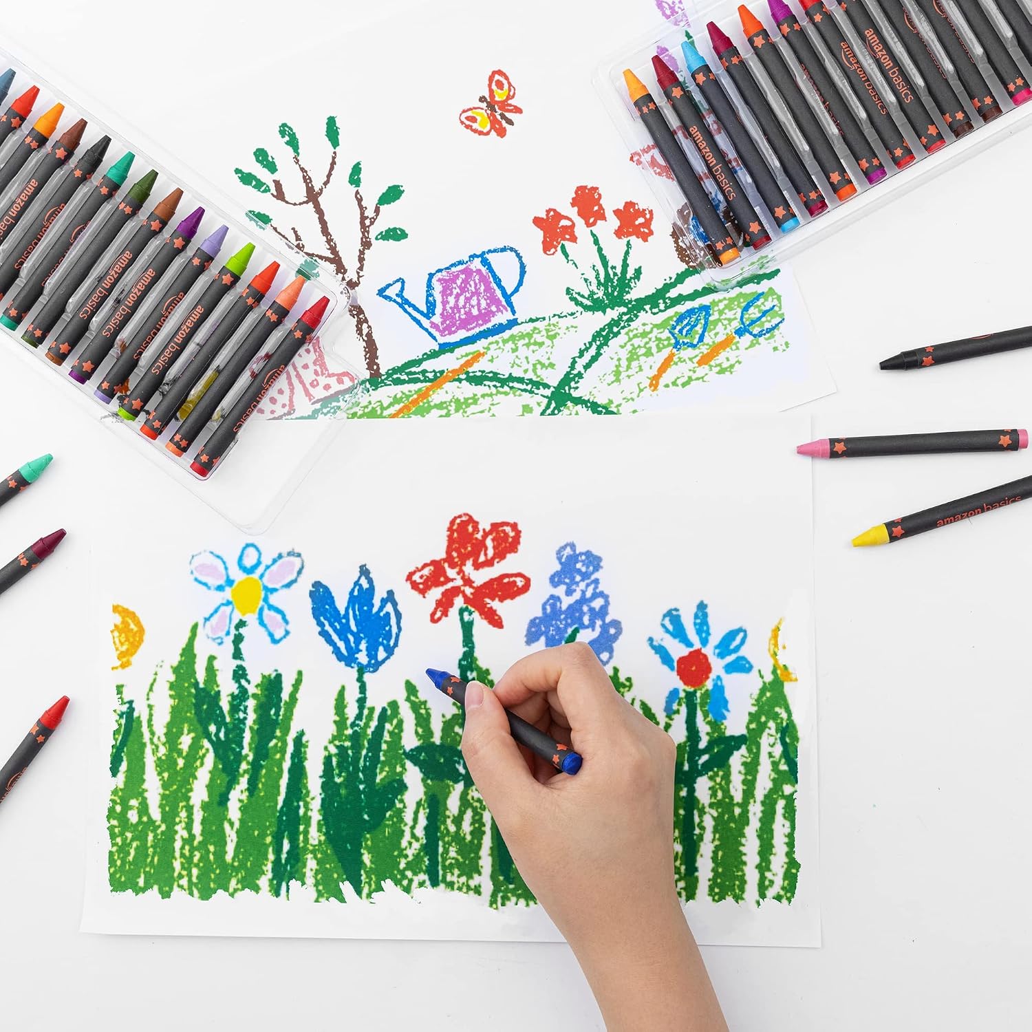 Amazon Basics - Crayones con sacapuntas, 64 unidades. - Imagen 5