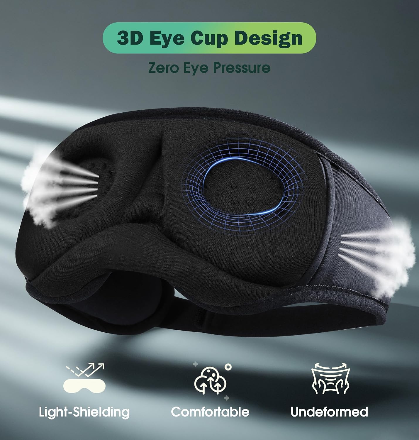 LC-dolida - Antifaz para dormir con auriculares Bluetooth máscara de ojos inalámbrica para dormir. - Imagen 6