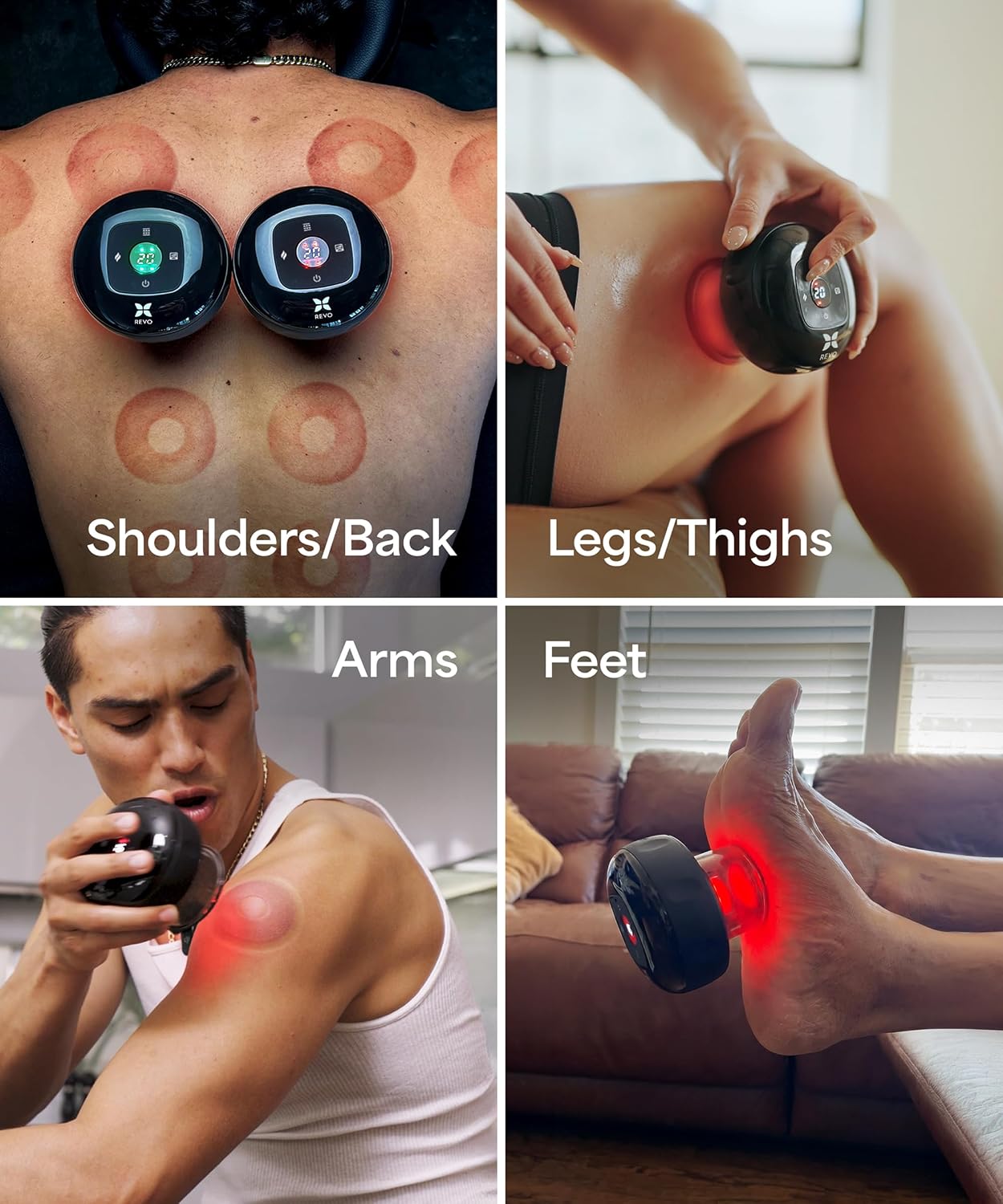 REVO El Original - Masajeador inteligente 4 en 1 de terapia de ventosas, terapia de luz. - Imagen 5