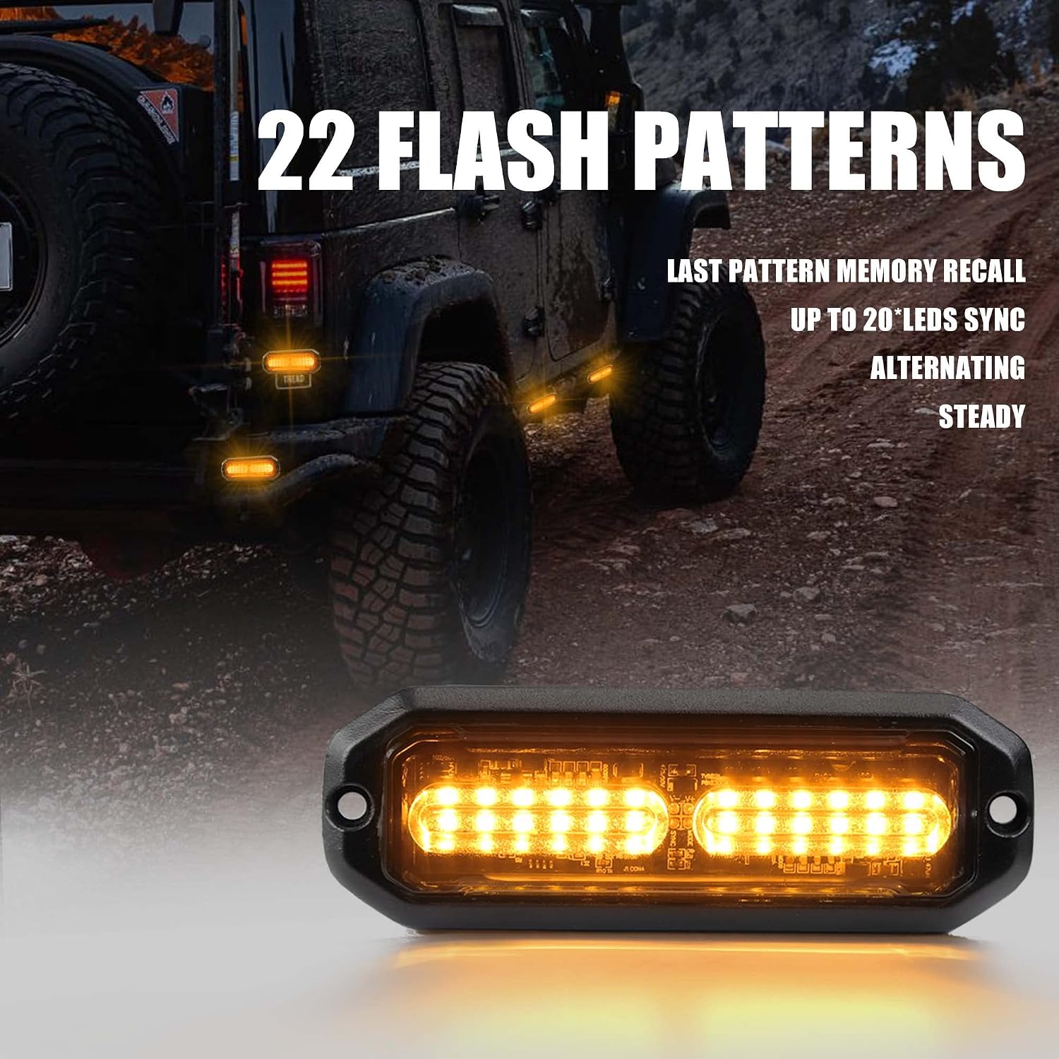WINECO Luces estroboscópicas LED ámbar para camiones, 8 piezas, 12 luces LED estroboscópicas. - Imagen 4