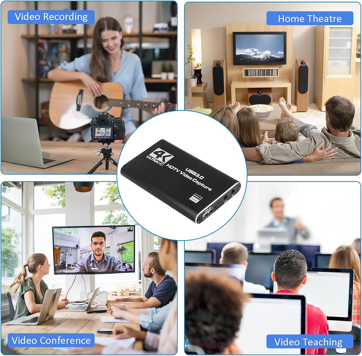 TCNEWCL Tarjeta de captura de video de audio 4K, dispositivo de captura de video HDMI USB 3.0. - Imagen 6