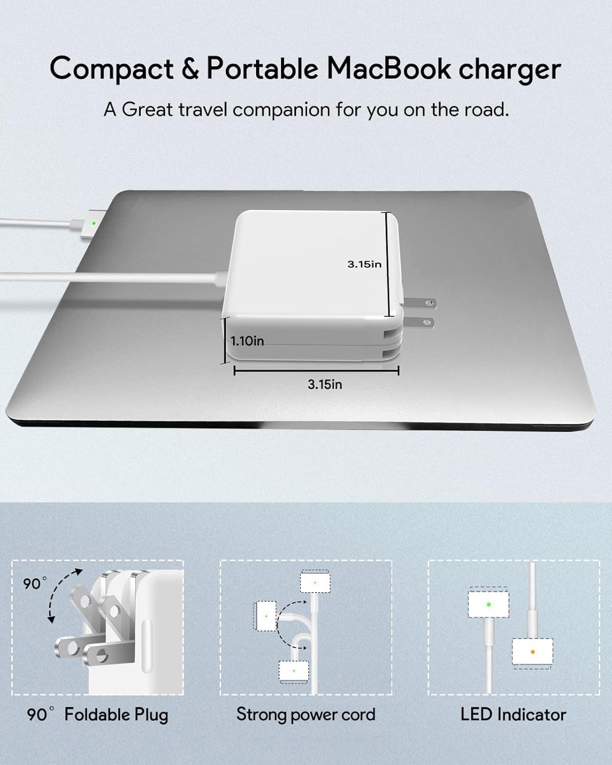 NSPENCM Cargador para Mac Book Pro de 85 W, adaptador de corriente de reemplazo AC de 85 W. - Imagen 5