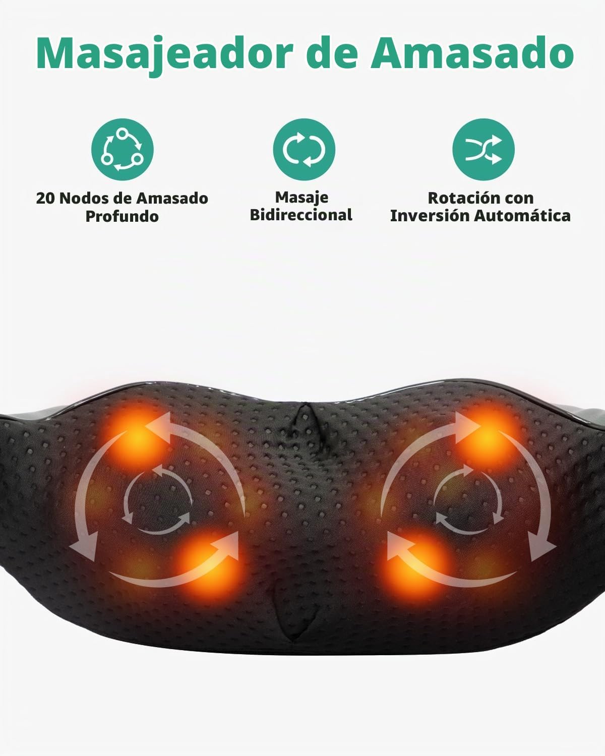 Medcursor Masajeador de Cuello con Calor para Alivio del Dolor de Tejido Profundo, Recargable. - Imagen 3