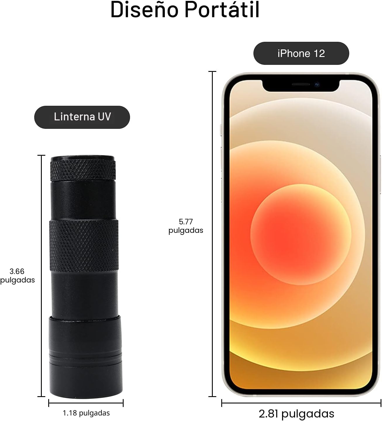 COSOOS Paquete de 2 Linternas UV, Linterna de Mano de Luz Negra de 12 LED 395nmm. - Imagen 3