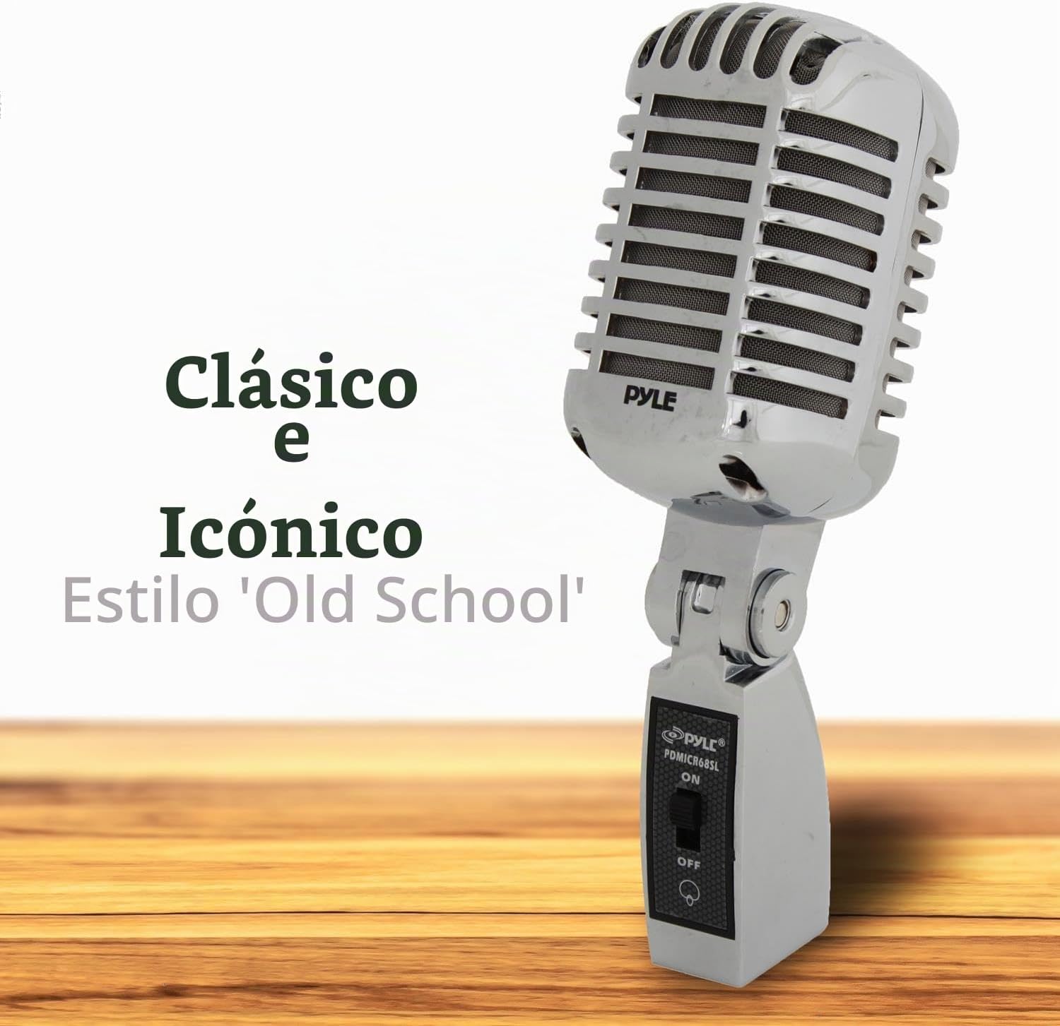 PYLE Micrófono Vintage, Vocal, Dinamico, Unidireccional, Cable XLR, Metal. - Imagen 3