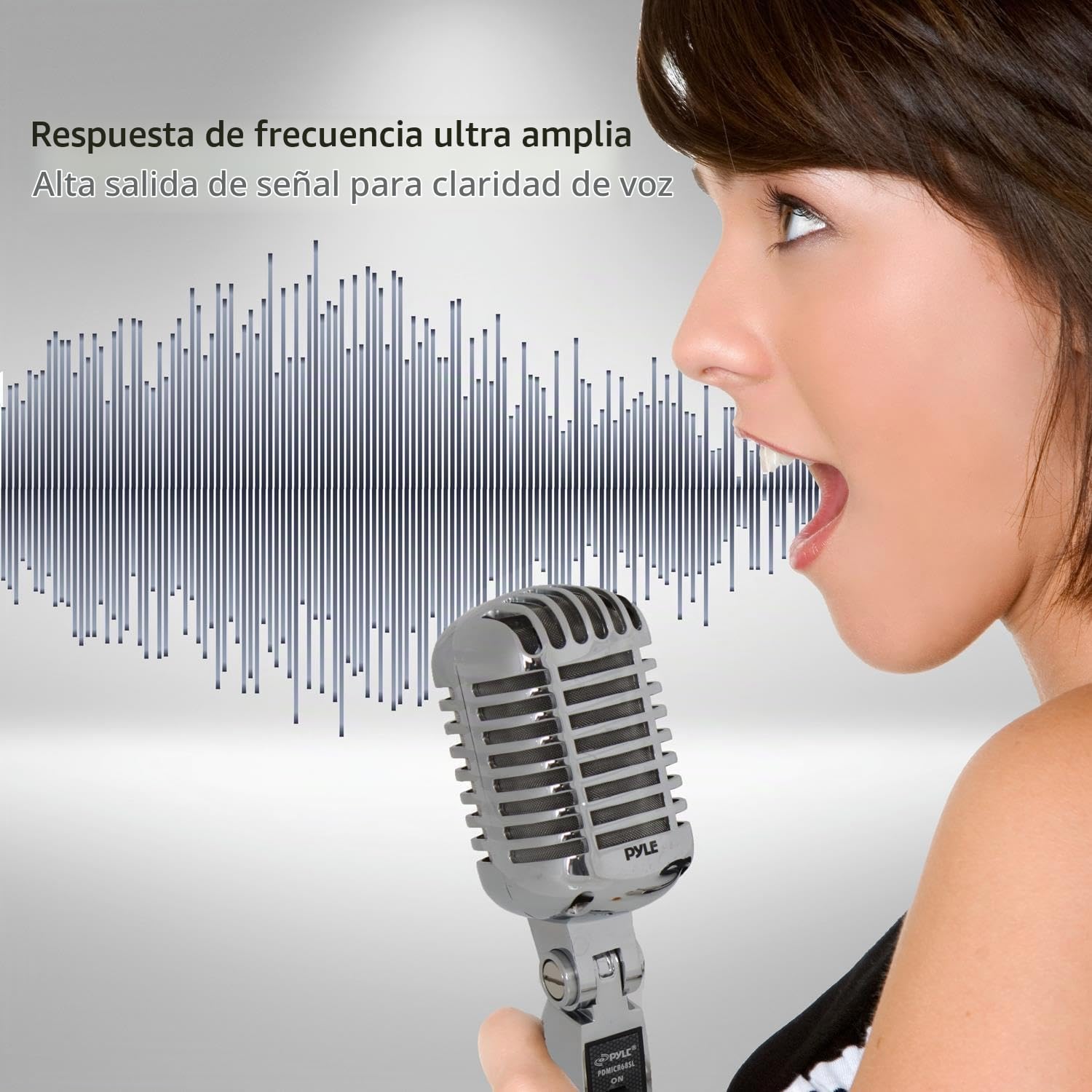 PYLE Micrófono Vintage, Vocal, Dinamico, Unidireccional, Cable XLR, Metal. - Imagen 4