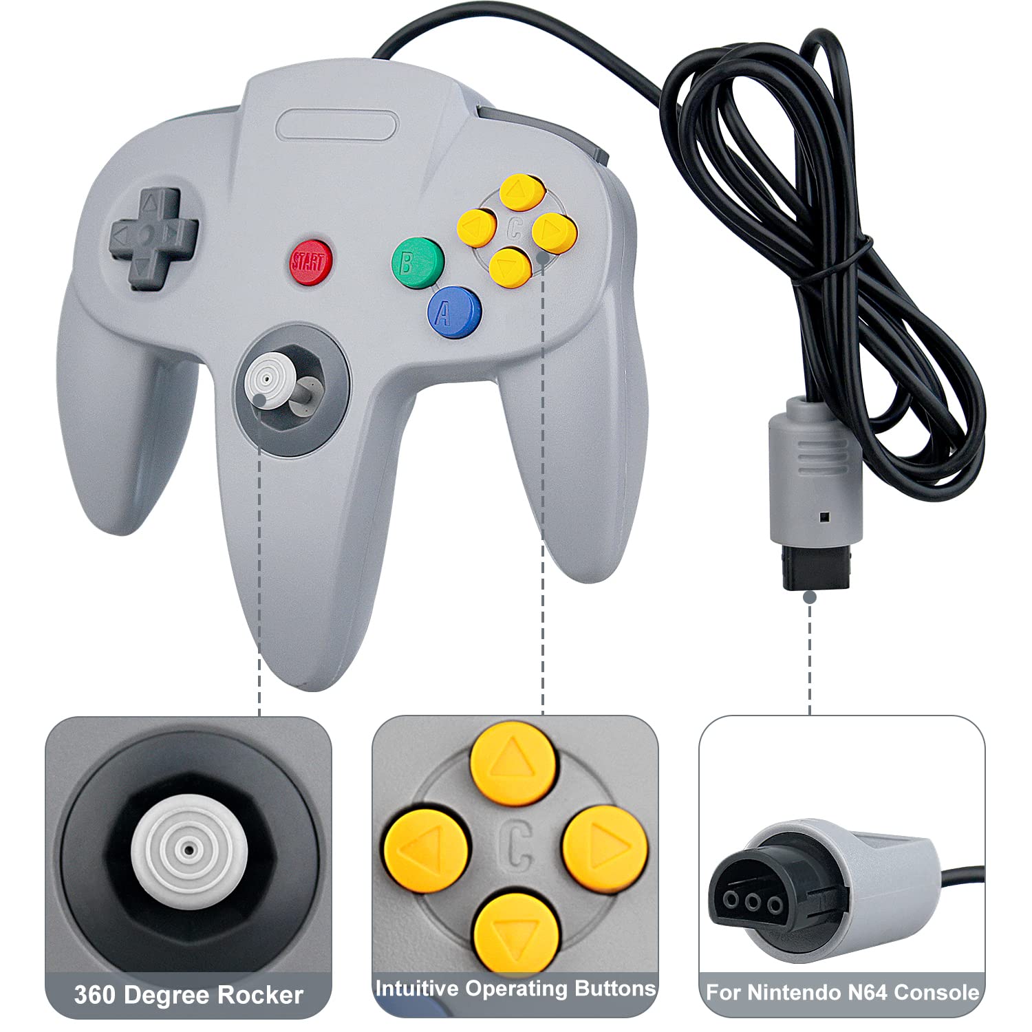 Nintendo 64 Grey Controller (Generic) por ostent - Imagen 4