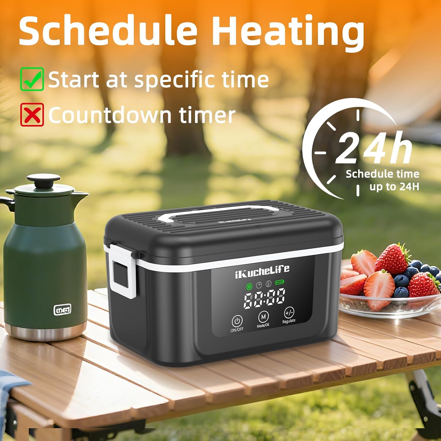 Lonchera térmica para hombres, 12000 mAh y 5 modos, lonchera eléctrica inalámbrica. - Imagen 6