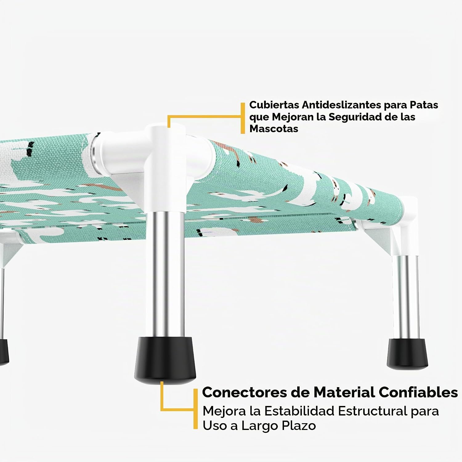 Linda cama elevada para perros con estampado de alpaca - Cuna portátil refrescante para mascotas. - Imagen 3