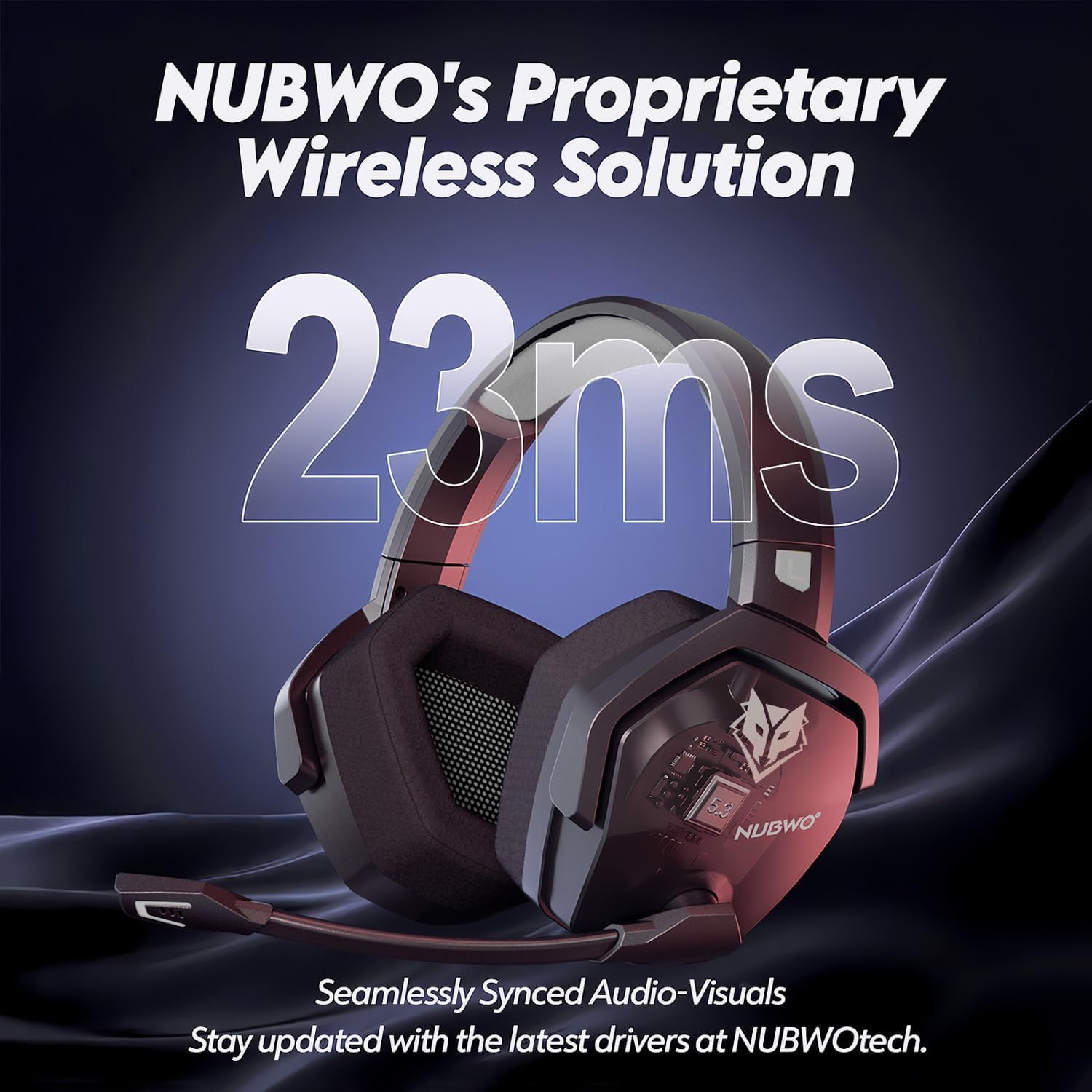 NUBWO Wireless Gaming Headset with Mic for Ps5 Ps4 PC, Zero Interference. - Imagen 3
