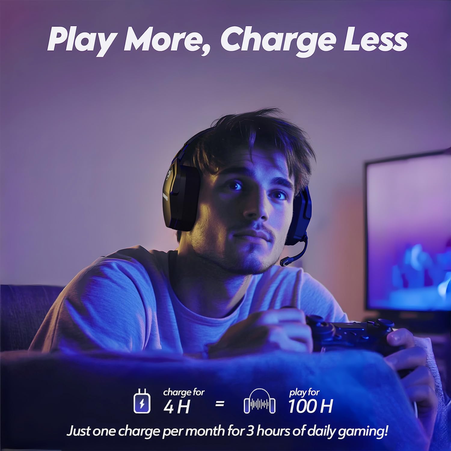 NUBWO Wireless Gaming Headset with Mic for Ps5 Ps4 PC, Zero Interference. - Imagen 6