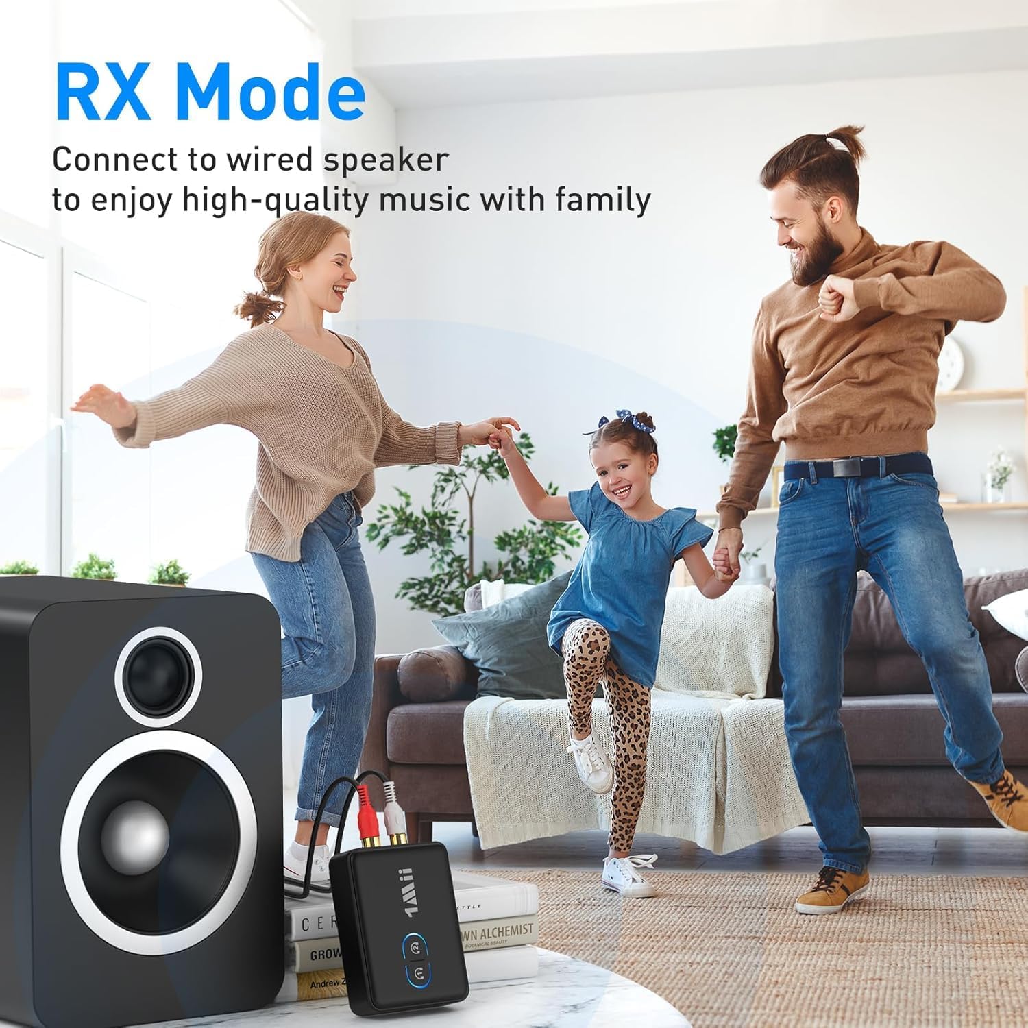 1Mii Adaptador RCA Bluetooth 5.3 para TV, Transmisor Receptor Bluetooth de 3.5mm. - Imagen 4