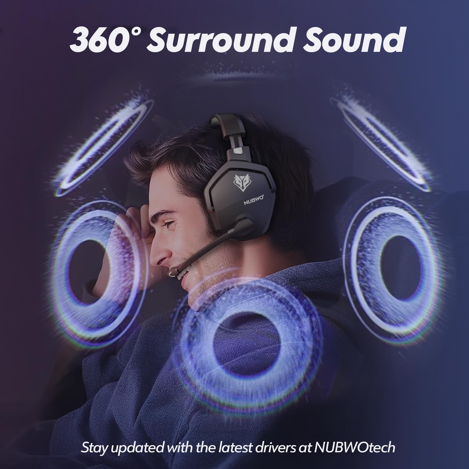 NUBWO Wireless Gaming Headset with Mic for Ps5 Ps4 PC, Zero Interference. - Imagen 4