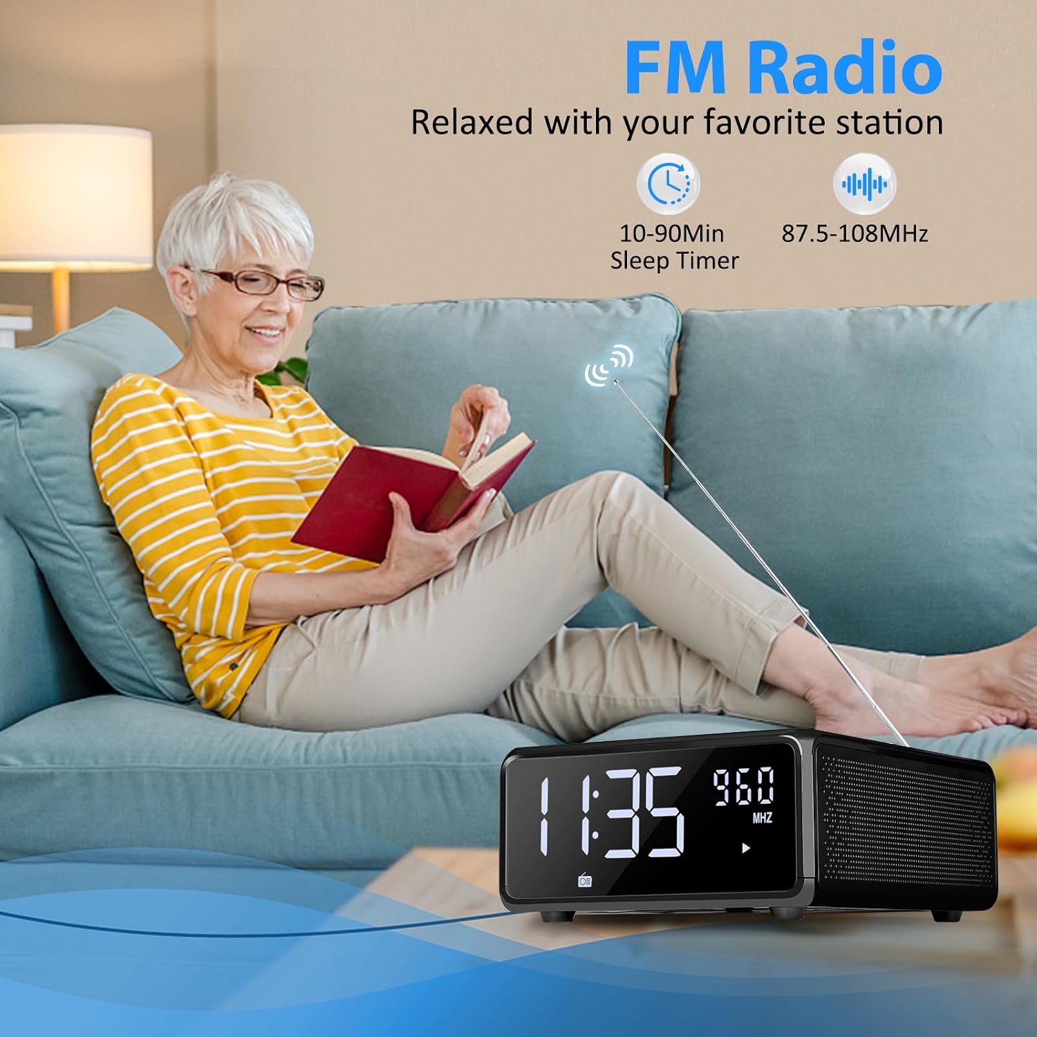 Gelielim Radio Despertador Reproductor de CD, Reproductores de CD para el Hogar. - Imagen 4