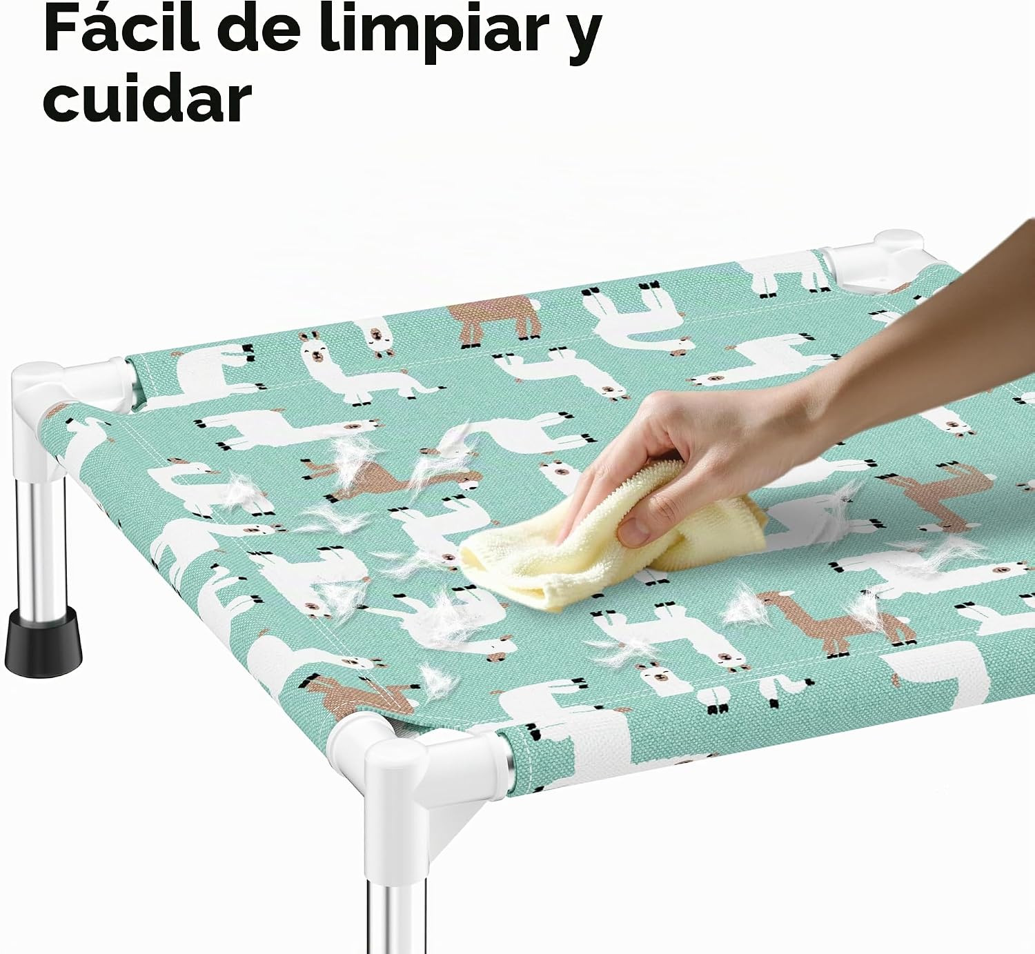 Linda cama elevada para perros con estampado de alpaca - Cuna portátil refrescante para mascotas. - Imagen 5