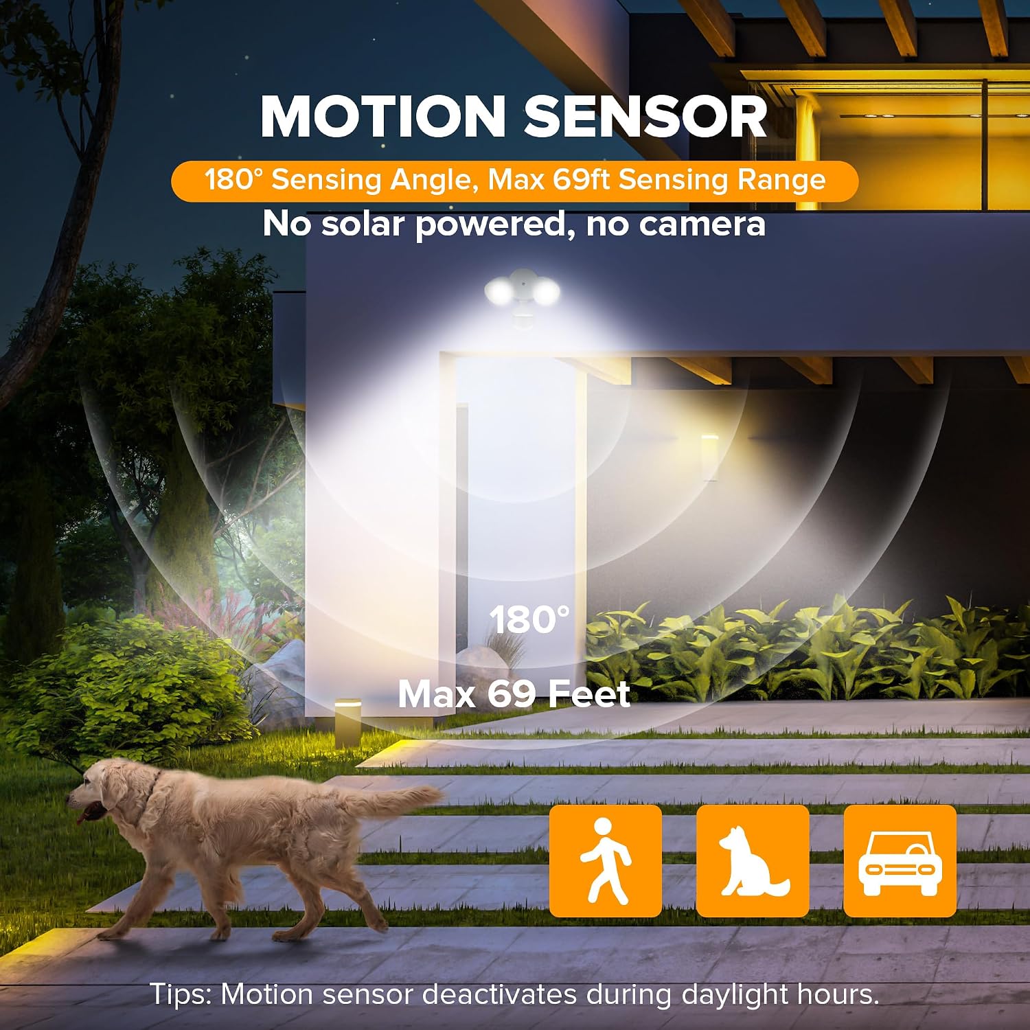 LUTEC Luces de Seguridad LED de 32W 3500 Lúmenes con Sensor de Movimiento para Exteriores. - Imagen 3