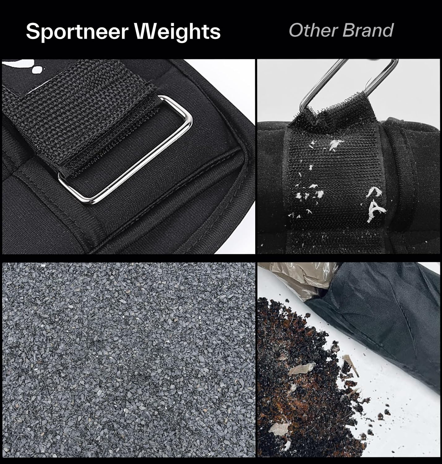 Sportneer Juego de pesas de tobillo ajustables, 1 par de 2, correas para el peso de las piernas - Imagen 2