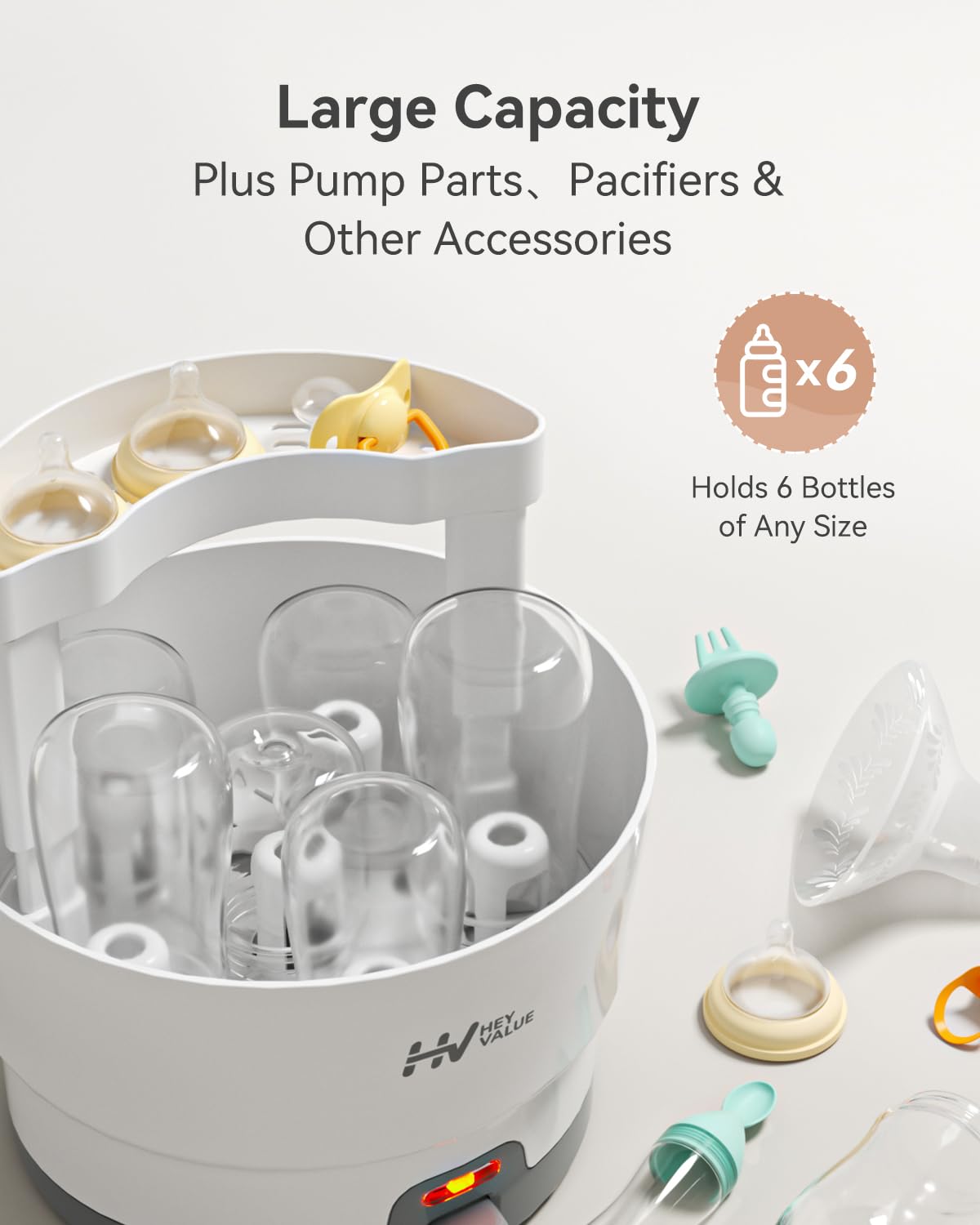 HEYVALUE - Esterilizador inteligente de botellas de vapor para biberones. - Imagen 4