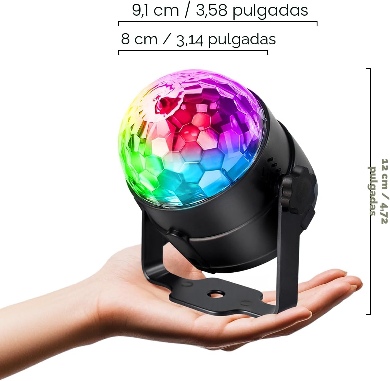 NEQUARE Luces de fiesta de bola de discoteca para DJ, activadas por sonido con control remoto. - Imagen 3