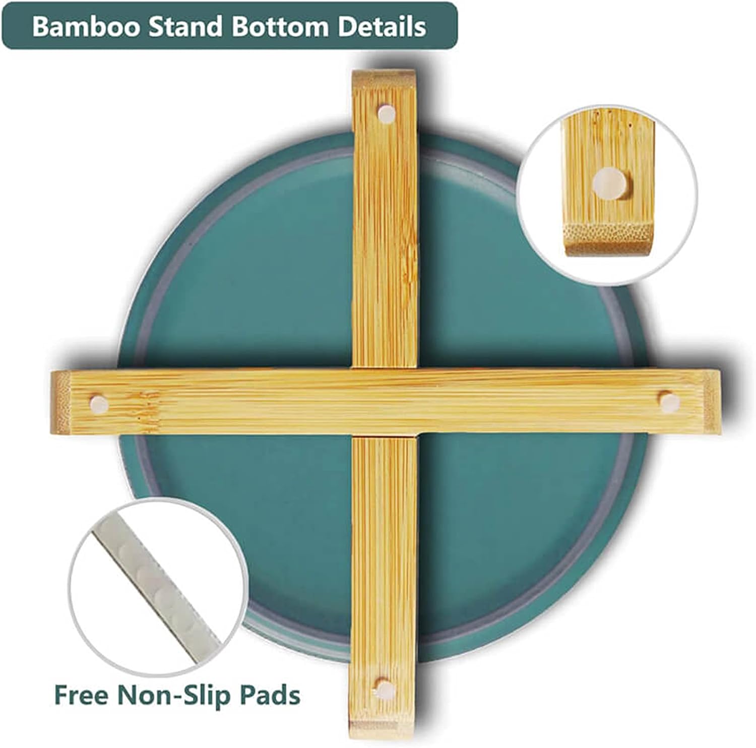 Cuenco de cerámica para Perros con Soporte de bambú Antideslizante. - Imagen 4