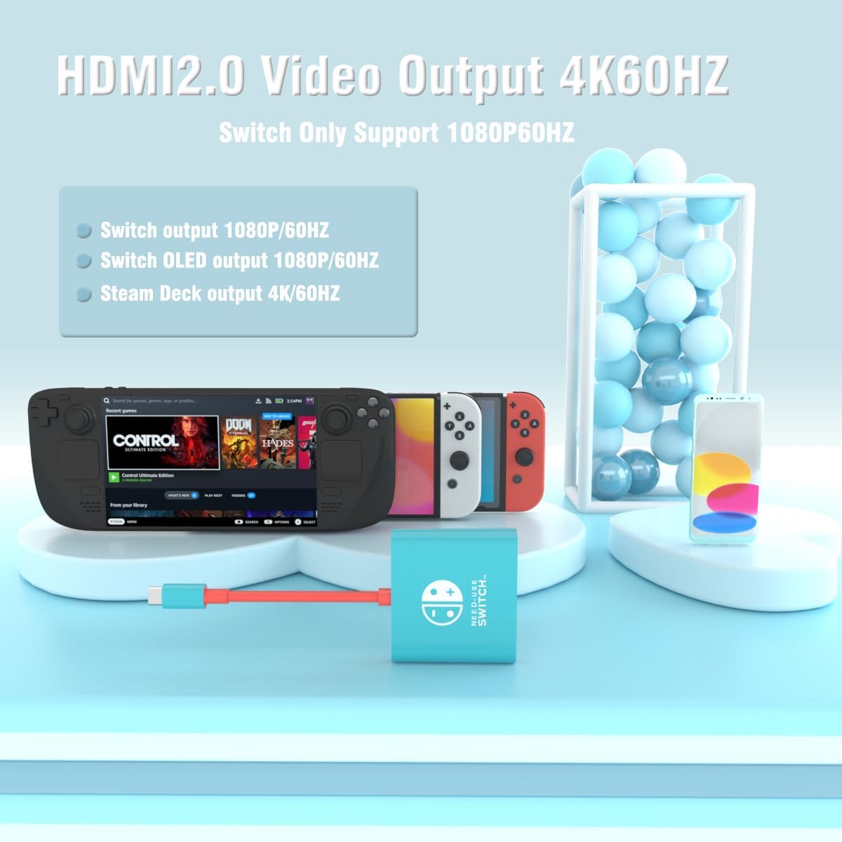 Switch Dock para estación de acoplamiento Nintendo Switch, adaptador portátil de Nintendo TV. - Imagen 3