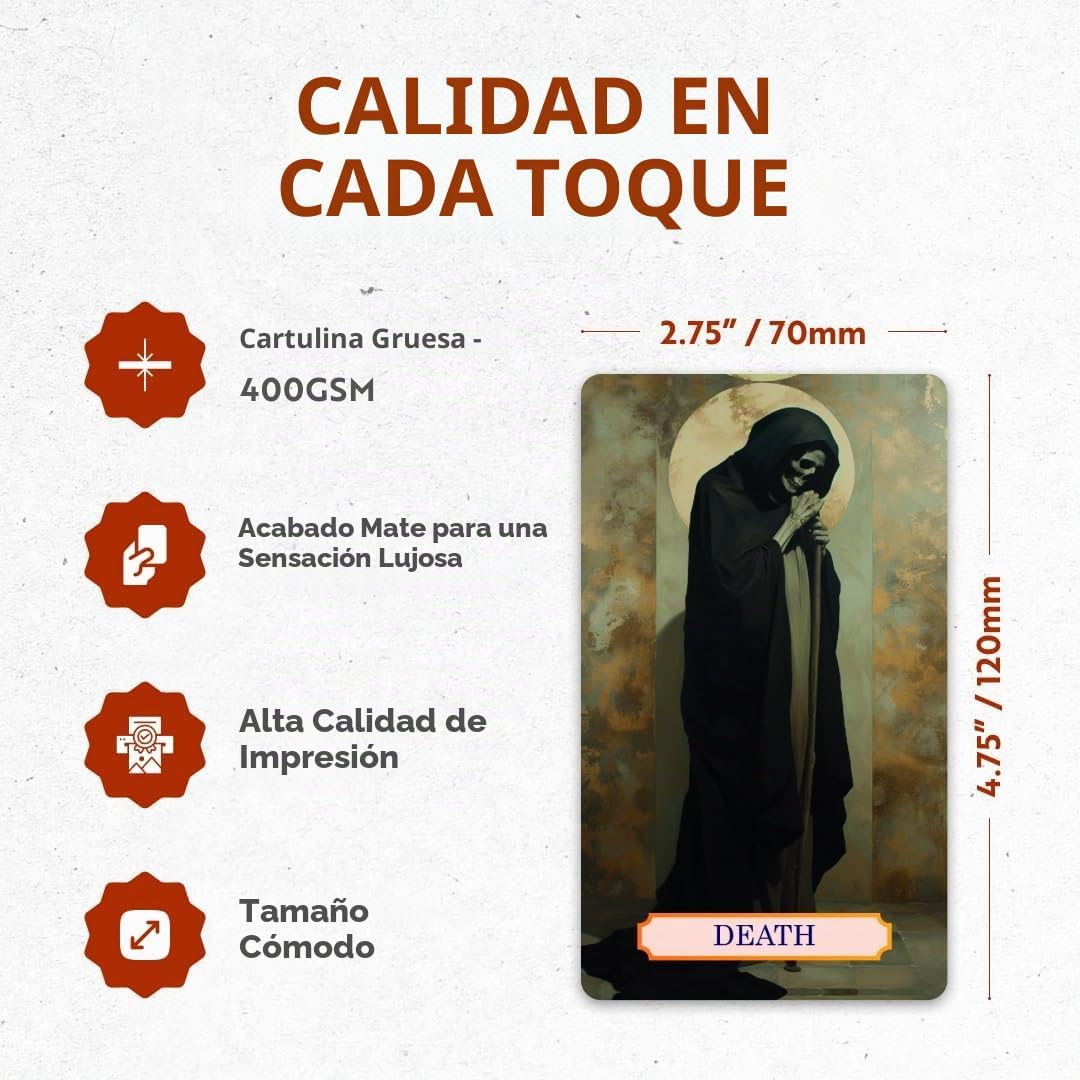 CRAFTERIAN Cartas de tarot de mascarada dorada, baraja de 78 cartas con bordes de aluminio. - Imagen 3