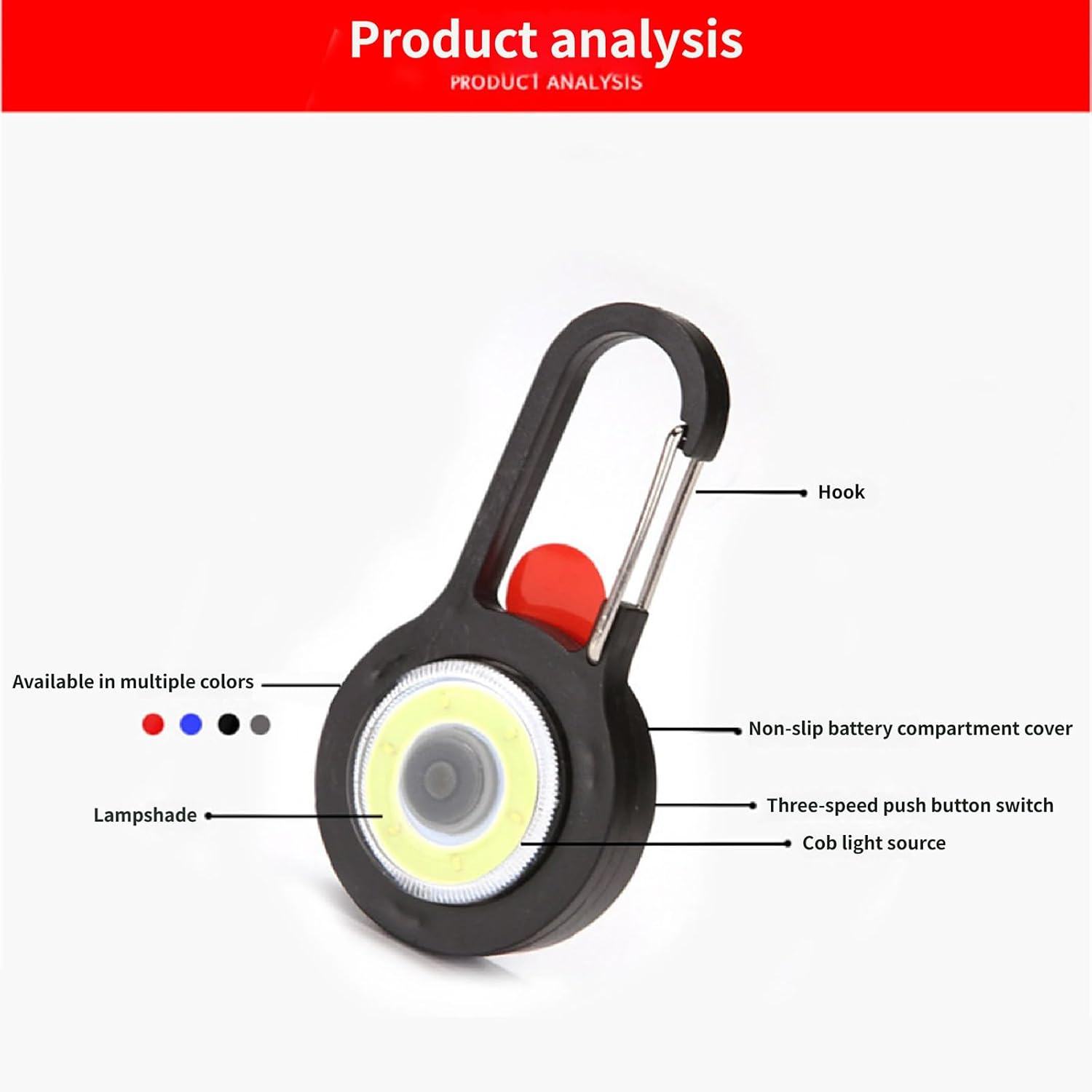 Luces de Llavero portátiles con Gancho para Colgar Mochila. - Imagen 3