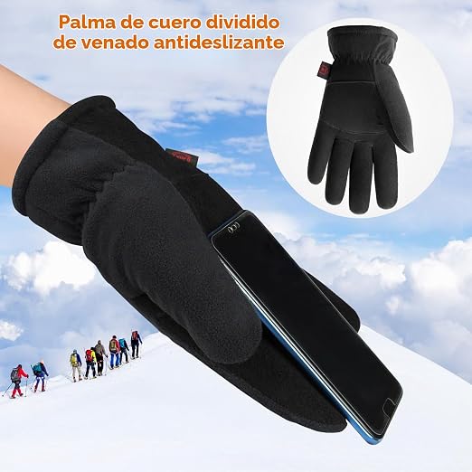 OZERO Guantes de invierno para hombre y mujer: -30°F Guantes térmicos cálidos. - Imagen 3