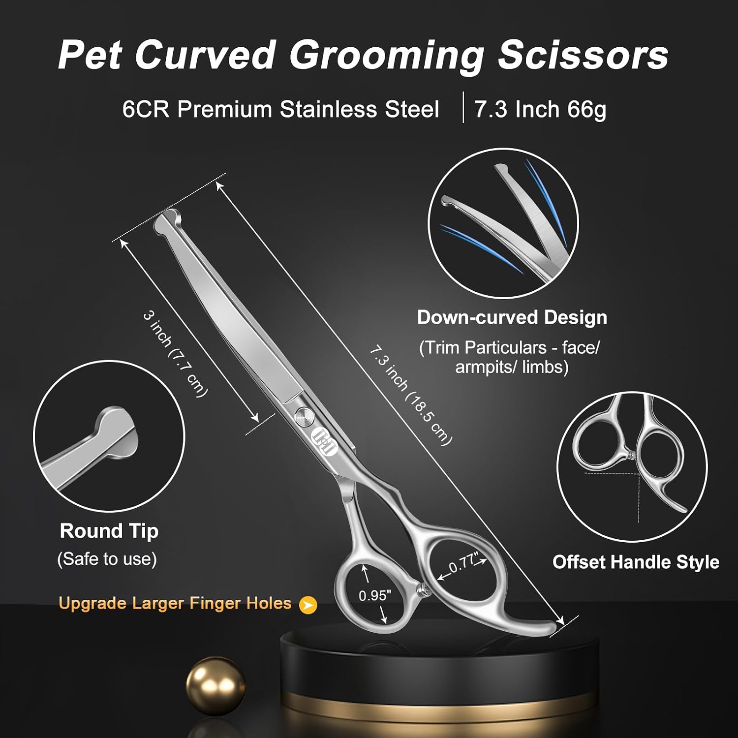 CIICII Kit de tijeras de aseo para perros, juego de tijeras de seguridad. - Imagen 3