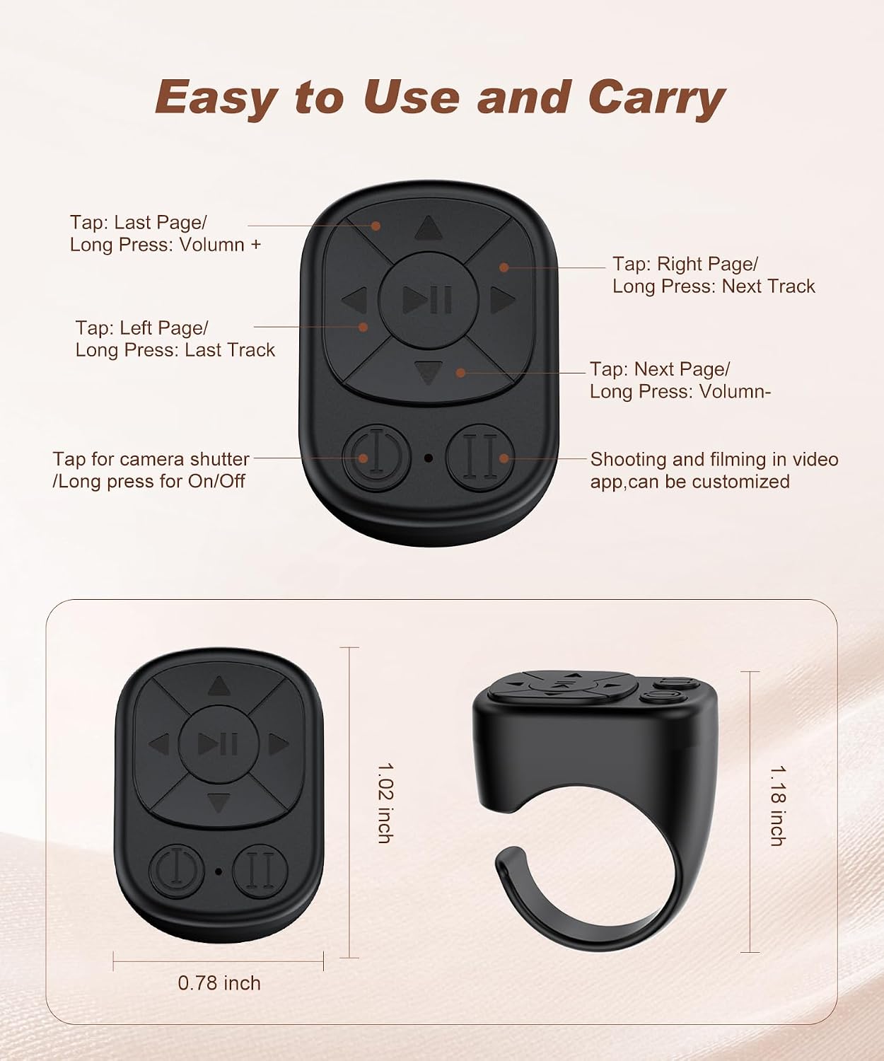 Anillo de desplazamiento – Control remoto para TikTok, Bluetooth Page espátula Ring Scroller. - Imagen 5