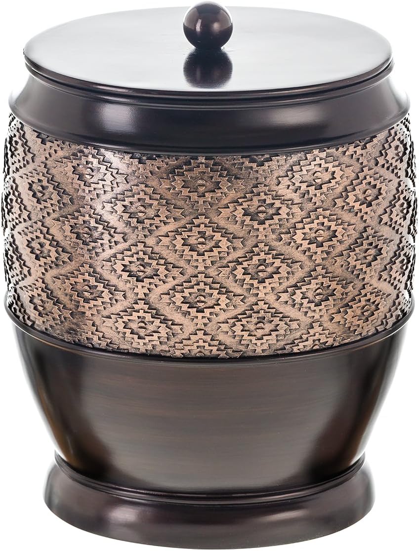 Creative Scents Dublin - Cubo de basura cesta decorativa ovalada de resina duradera para baño - Imagen 3