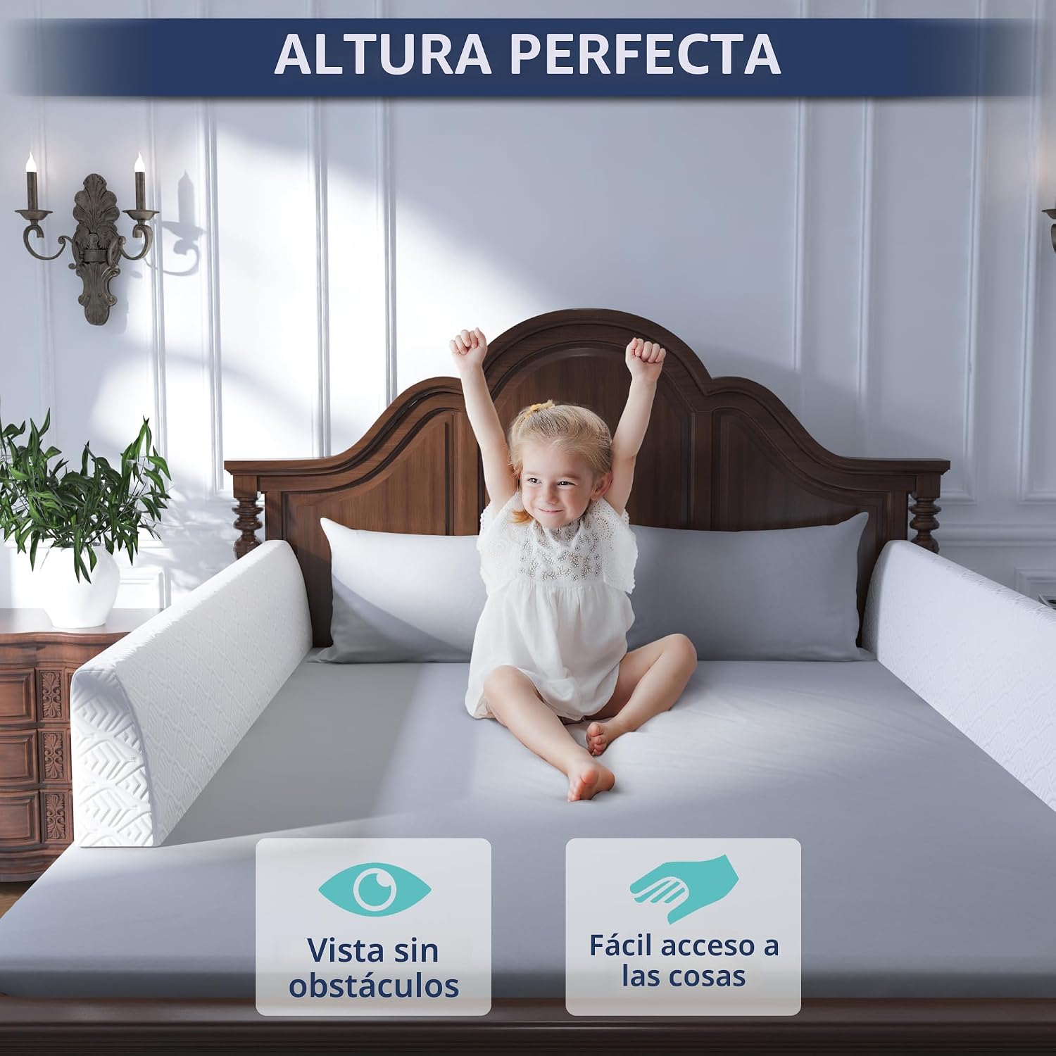 FigTime Protector de cama para niños pequeños, riel de cama de espuma para niños pequeños. - Imagen 5