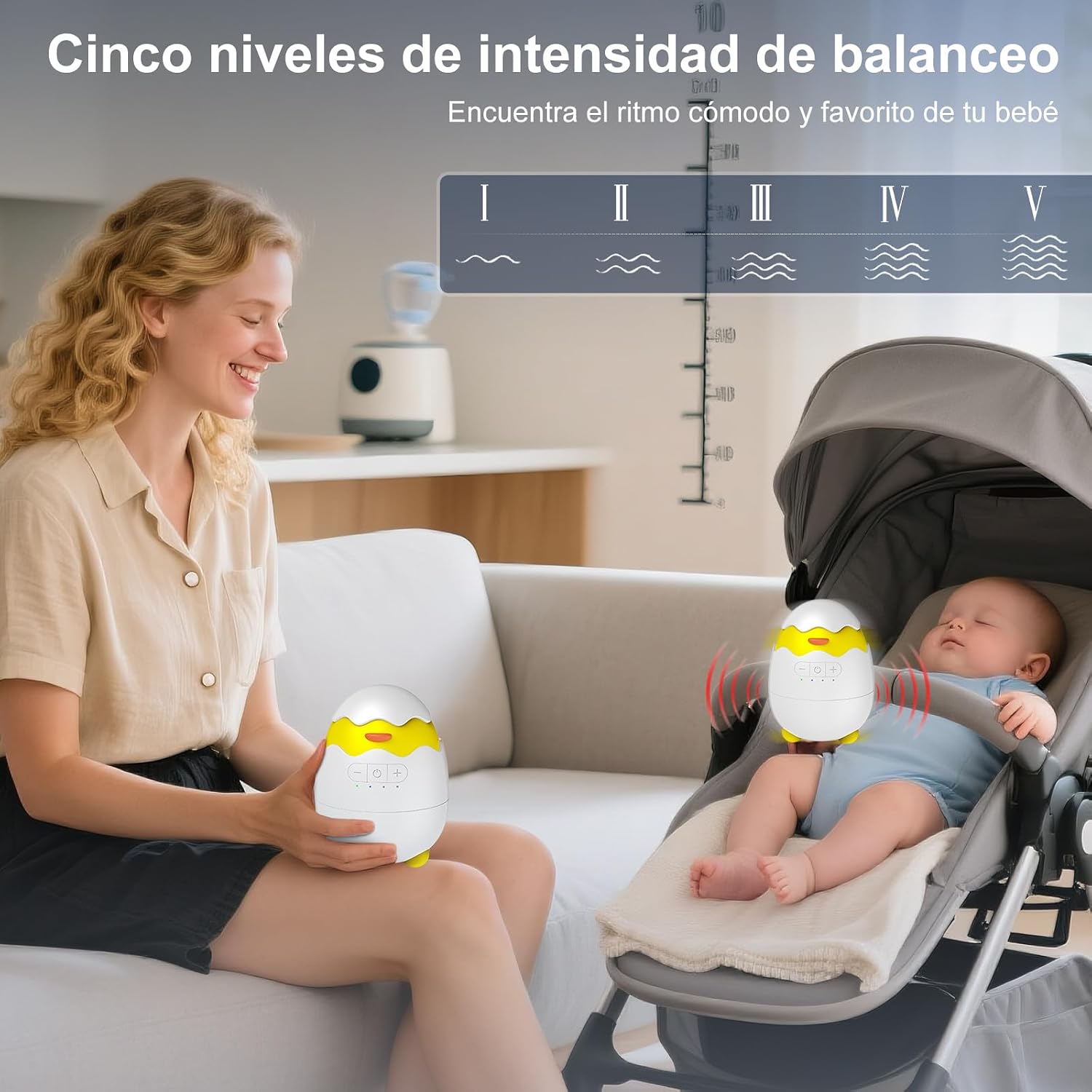 Robofun Baby Rocker-Diseño original-Columpio Para Cochecito De bebé, Ayuda Para Dormir Para Bebés. - Imagen 4