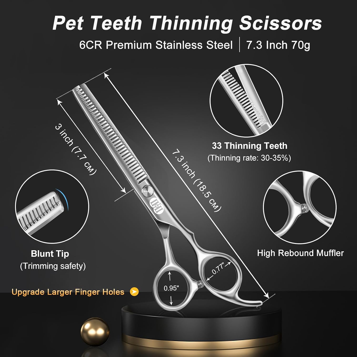 CIICII Kit de tijeras de aseo para perros, juego de tijeras de seguridad. - Imagen 4