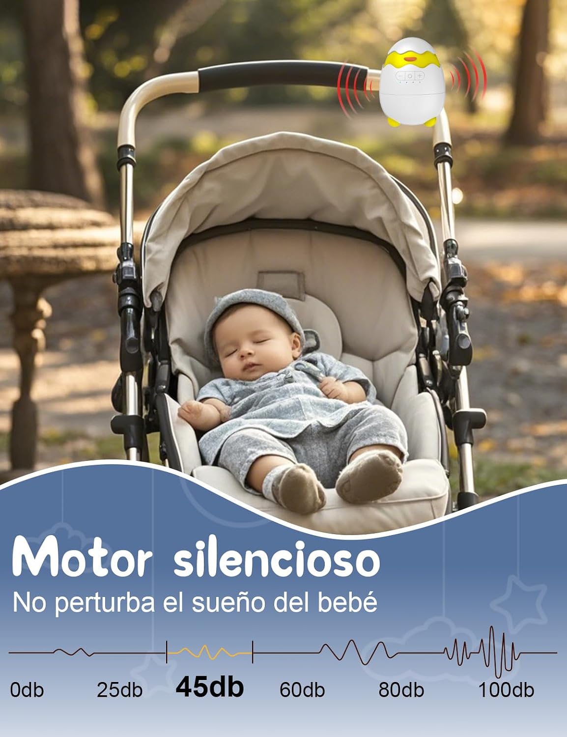 Robofun Baby Rocker-Diseño original-Columpio Para Cochecito De bebé, Ayuda Para Dormir Para Bebés. - Imagen 5