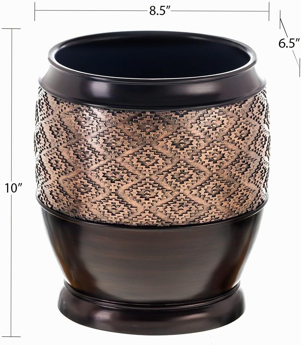 Creative Scents Dublin - Cubo de basura cesta decorativa ovalada de resina duradera para baño - Imagen 4