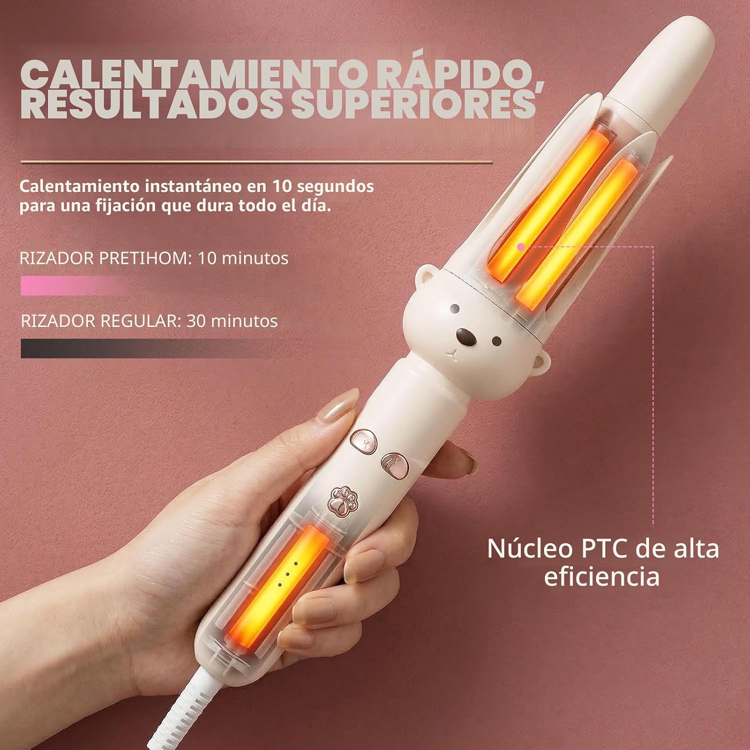 Barra de rizado perezoso completamente automática PretiHom, rizador giratorio eléctrico. - Imagen 4