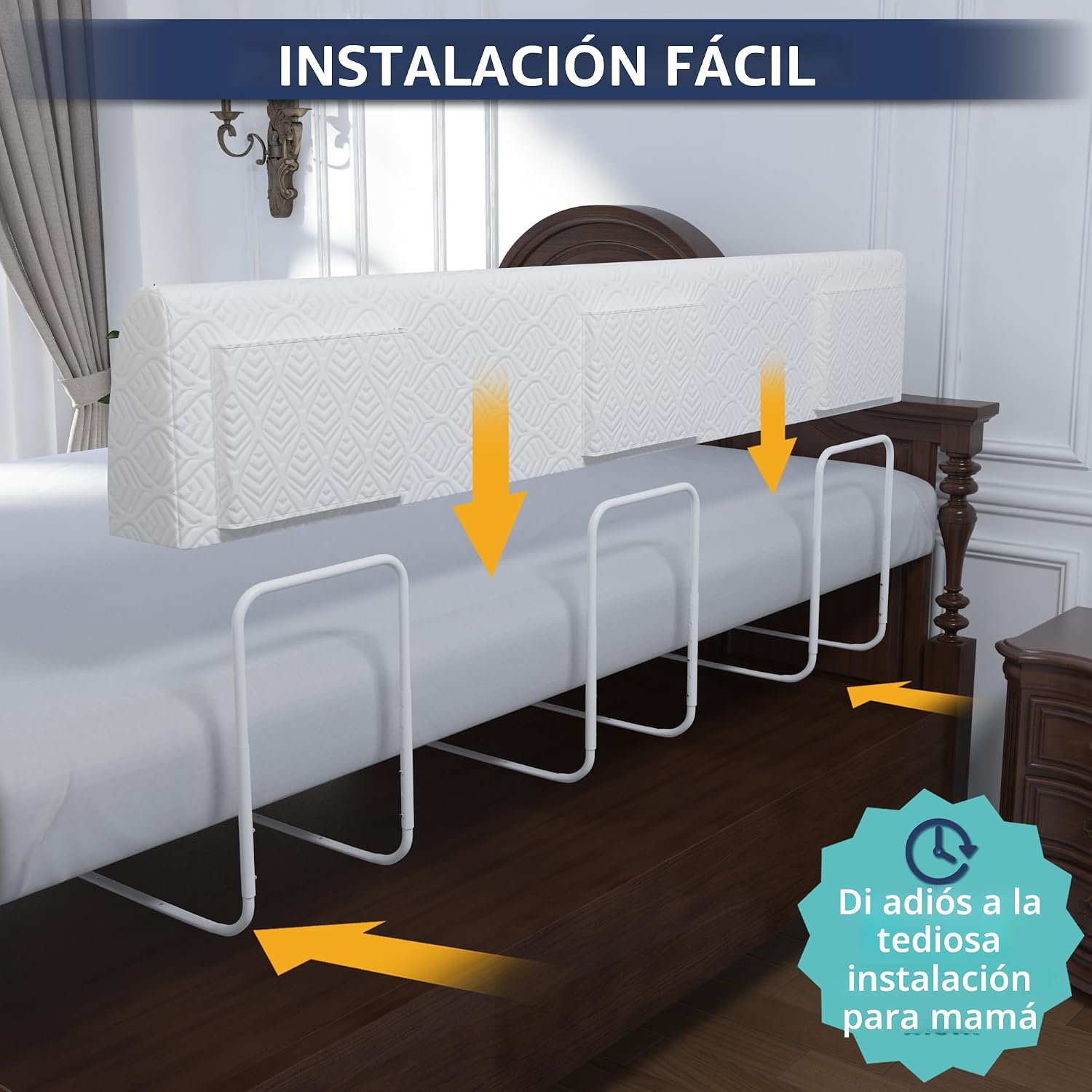 FigTime Protector de cama para niños pequeños, riel de cama de espuma para niños pequeños. - Imagen 4