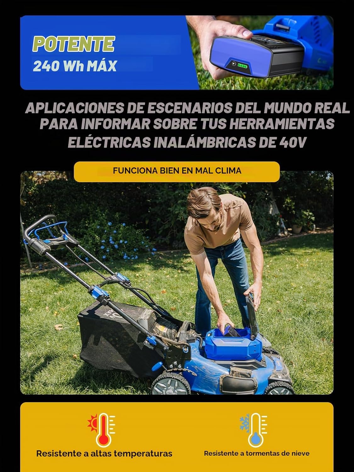 Reemplazo Sydelway 40V 6.0Ah para batería Kobalt 40V Max. - Imagen 5