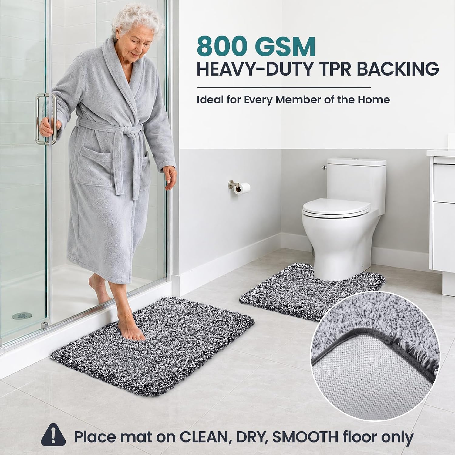 Juego de alfombras de baño HUXMEYSON de 3 piezas,. - Imagen 4