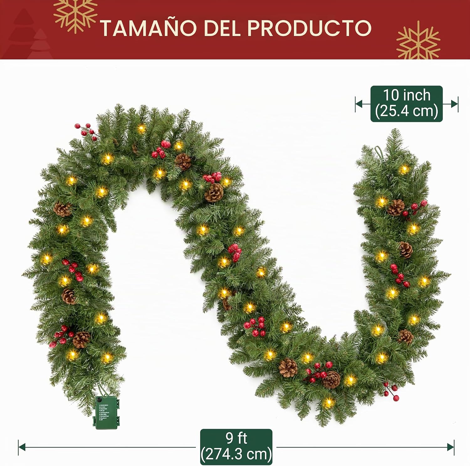 Guirnalda de Navidad Decoración Led para Árbol Artificial Premium 100 Luces LED.Guirnalda de Navidad Decoración Led para Árbol Artificial Premium 100 Luces LED. - Imagen 4