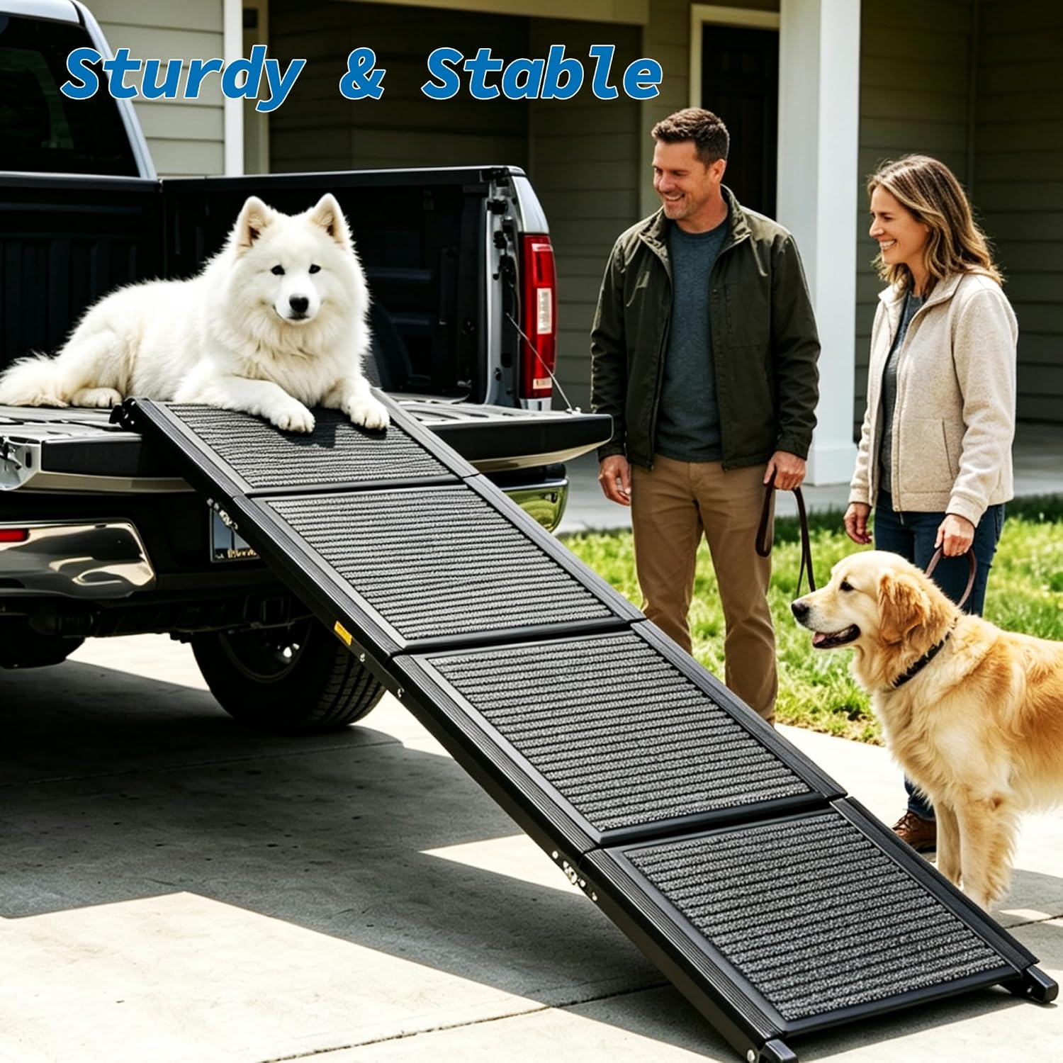 Ashfield & Harkness: Rampa de fieltro para perros, 60X17.6 pulgadas, color negro, plegable. - Imagen 4