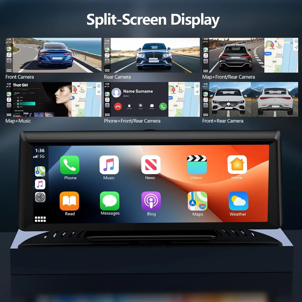 HIEHA®   8.1"   2K   Estrellarse   Leva   Inalámbrico   |   CarPlay   &   Pantalla táctil - Imagen 3