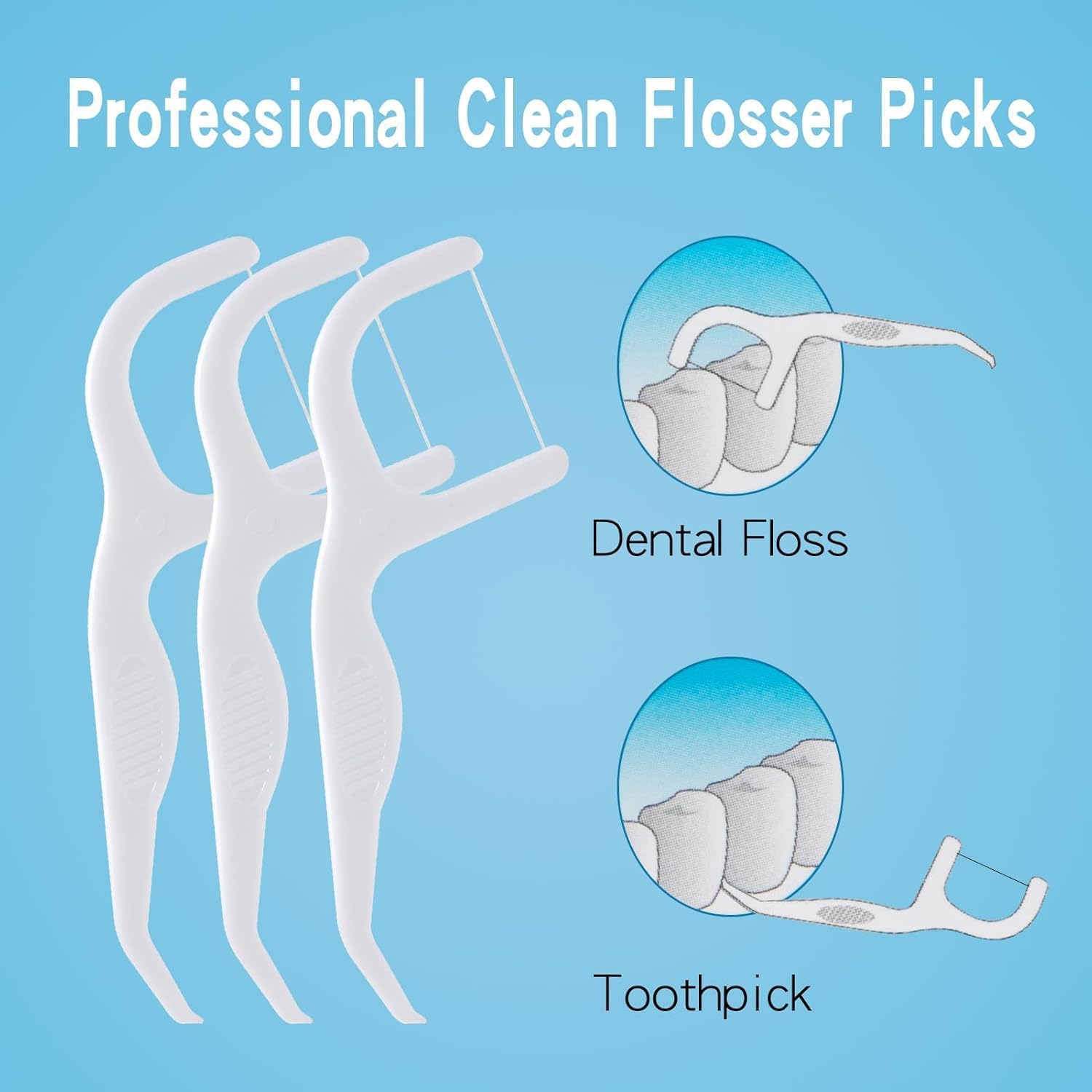 Palillos de hilo dental extra fuertes | Púas de hilo dental profesional | Palillos de dientes. - Imagen 4
