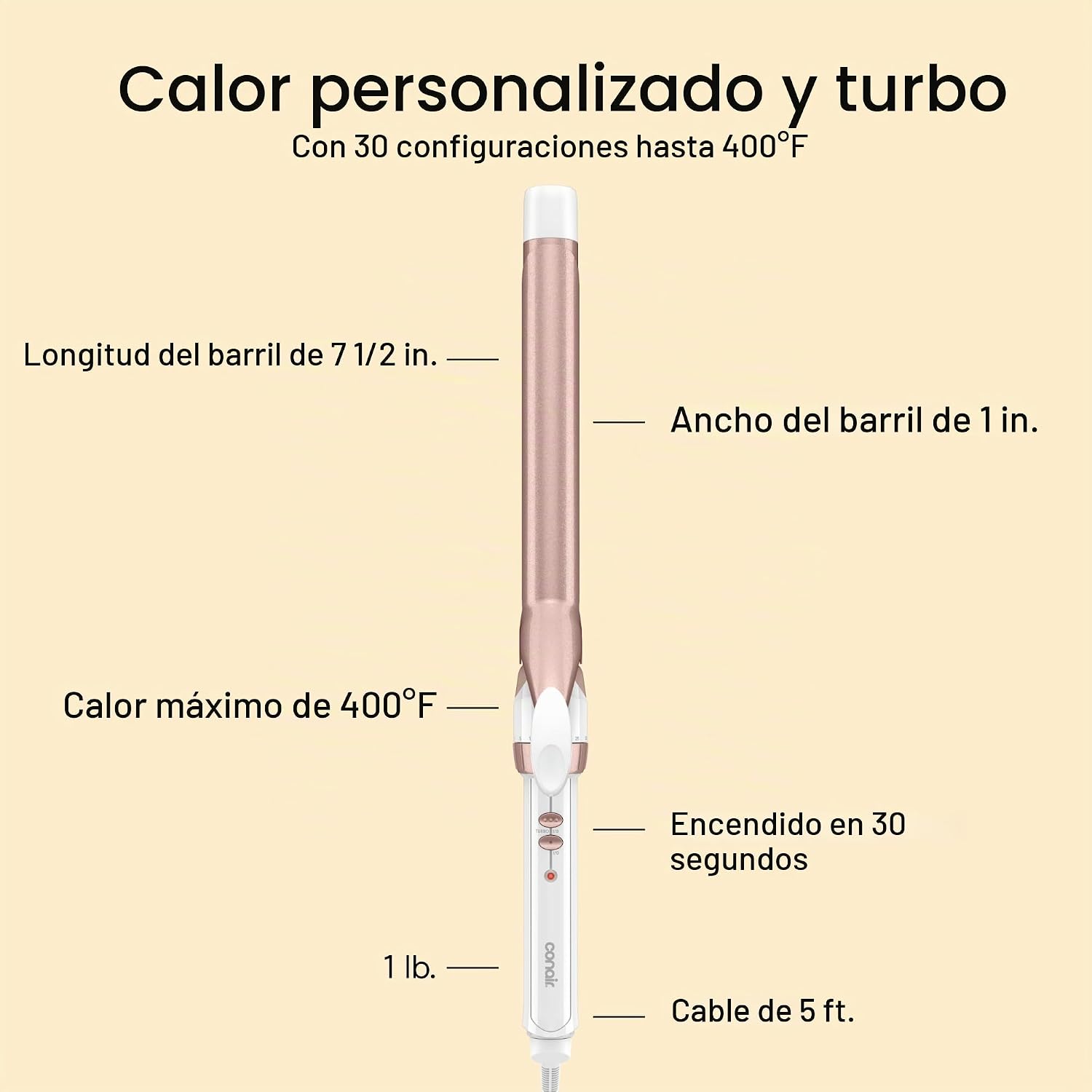 Conair - Plancha rizadora con clip de garra, barril de 3/4 pulgadas. - Imagen 4