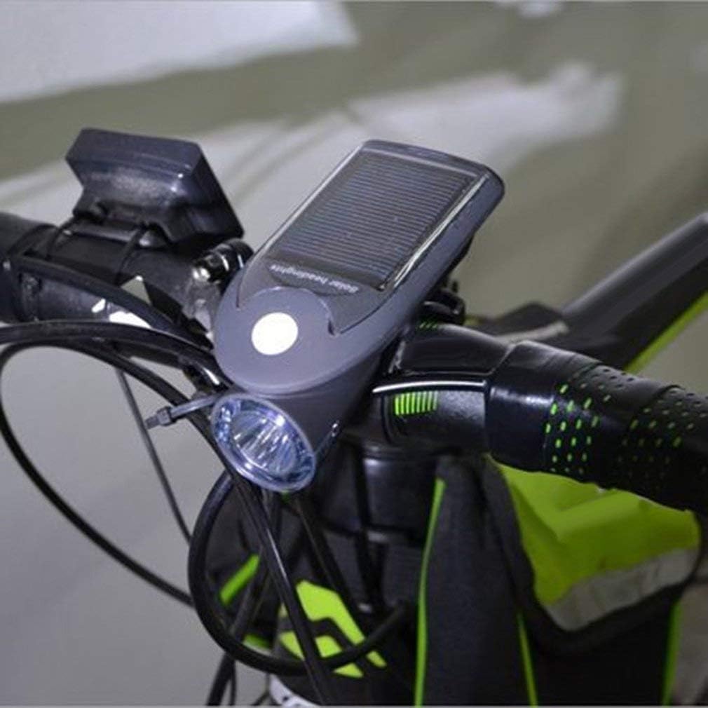 Luz de bicicleta faro solar de bicicleta impermeable carga USB advertencia luz trasera 360 gr. - Imagen 3