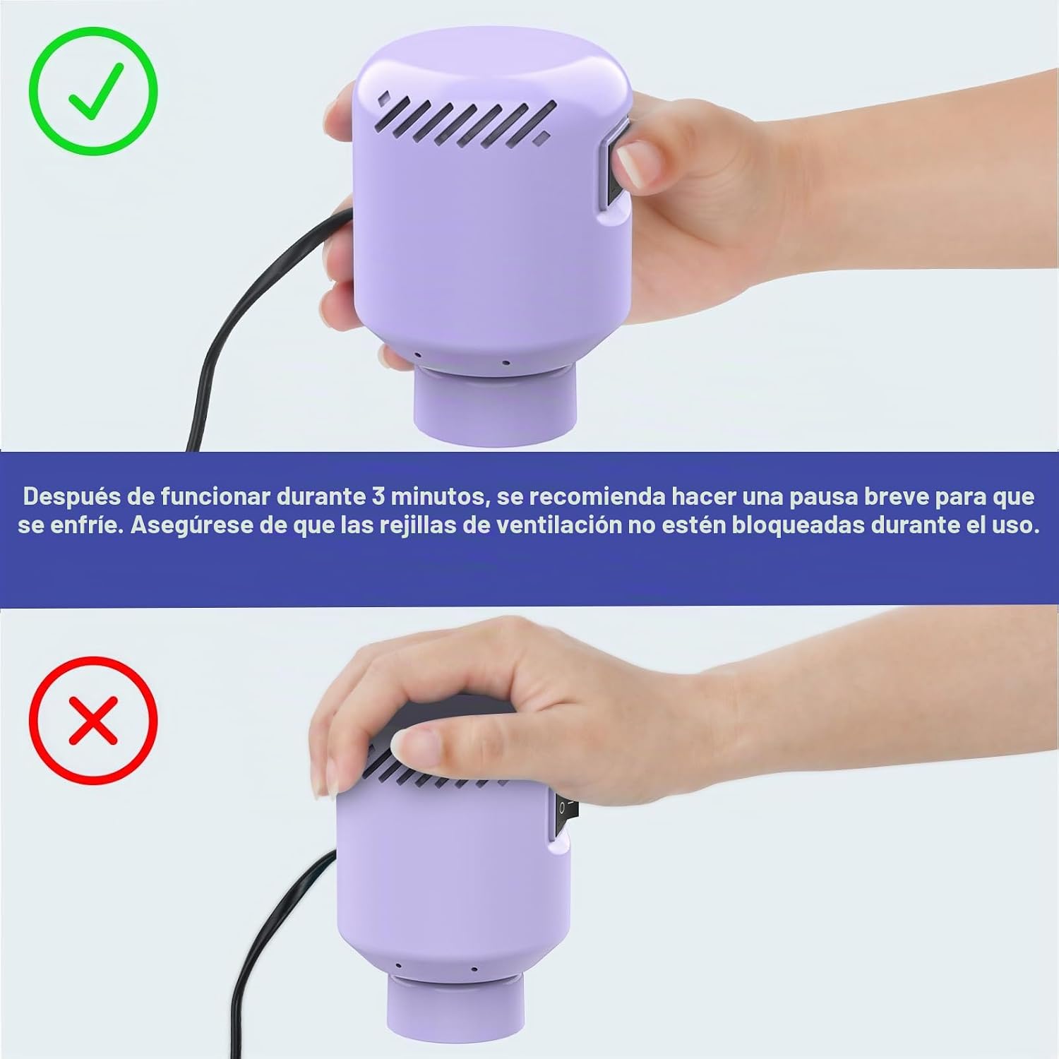 HOTBAG - Bomba eléctrica para bolsas de almacenamiento al vacío, color morado. - Imagen 4